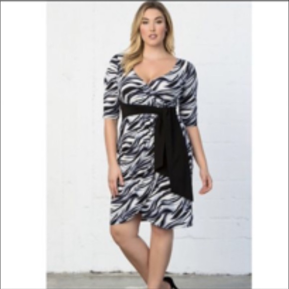 Kiyonna Dresses & Skirts - Kiyonna zebra dress with sash